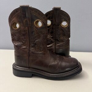 Dan Post Kids Boys Size 12D Brown Amarillo Square Toe Cowboy Western Boots
